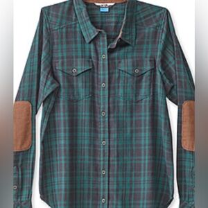Kavu Dark Green Plaid Button Down Shirt